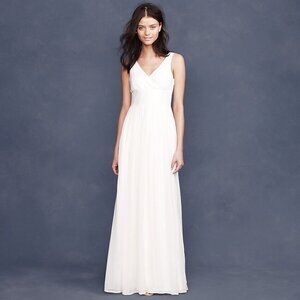 NWT J. Crew Sophia silk dress - floor length - ivory - Size 10P